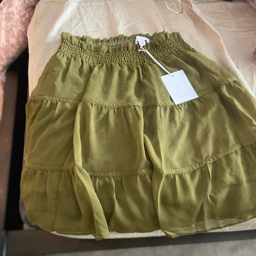 Lauren Conrad Olive Mini Skirt